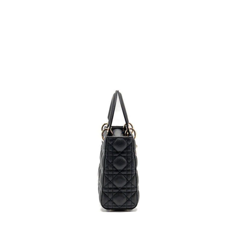 Dior Small Lady Dior Bag Grained Cannage Calfskin Black LGHW