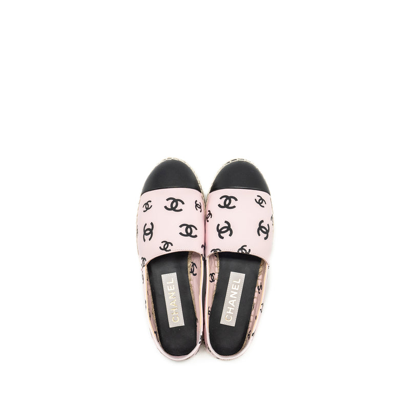 Chanel Size 37 22S CC logo Espadrilles Leather Pink/Black