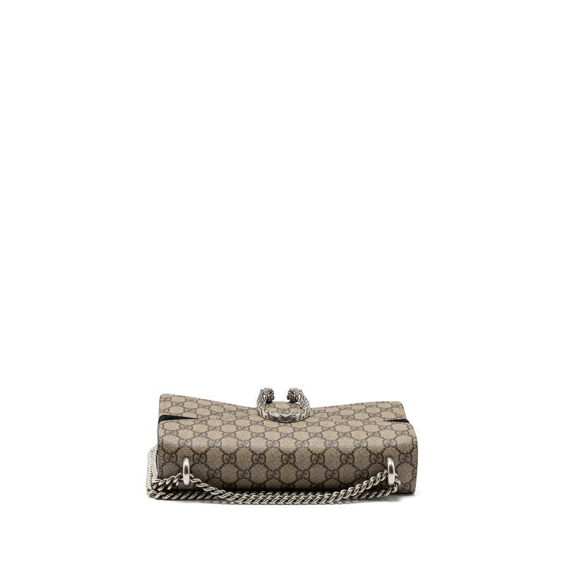 Gucci Dionysus Shoulder Bag GG Supreme Canvas Black/Brown Ruthenium Silver Hardware