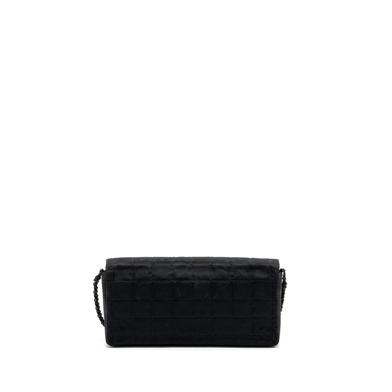 Chanel Vintage Flap Bag Fabric Black With Black Hardware