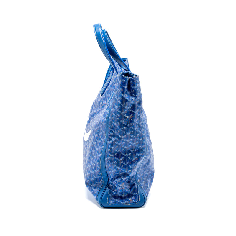 Goyard Voltaire smile tote Goyardine Canvas /calfskin blue/multicolour SHW