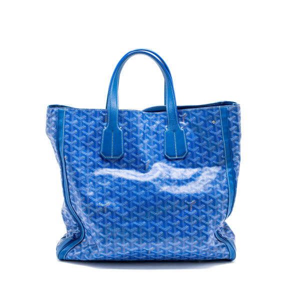 Goyard Voltaire smile tote Goyardine Canvas /calfskin blue/multicolour SHW