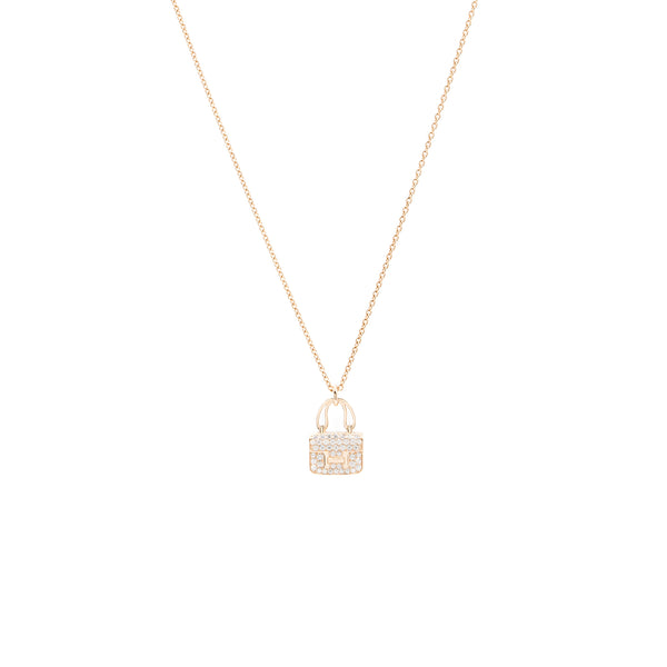 Hermes Amulettes Constance pendant rose gold with diamonds