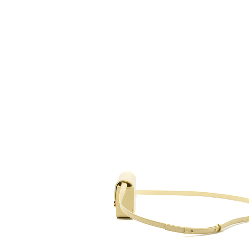 Celine Mini Claude Shiny Calfskin Light Yellow GHW