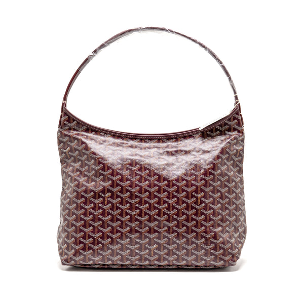 Goyard Boheme Hobo PM Bag Goyardine Canvas/Calfskin Burgundy SHW