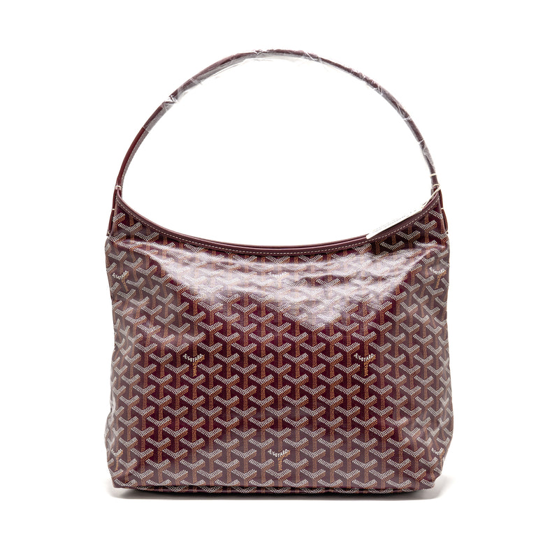 Goyard Boheme Hobo PM Bag Goyardine Canvas/Calfskin Burgundy SHW