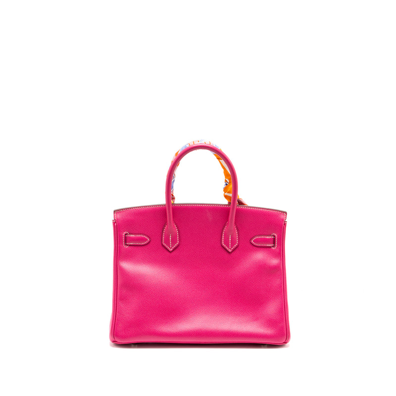 Hermes Birkin 30 Epsom rose tyrien SHW stamp square O