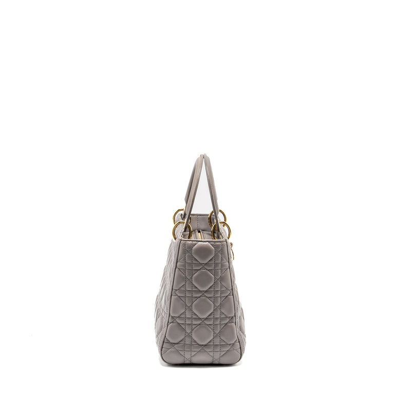 DIOR Medium Lady Dior Lambskin Grey LGHW