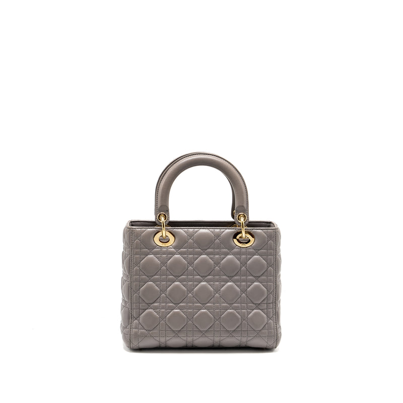 DIOR Medium Lady Dior Lambskin Grey LGHW