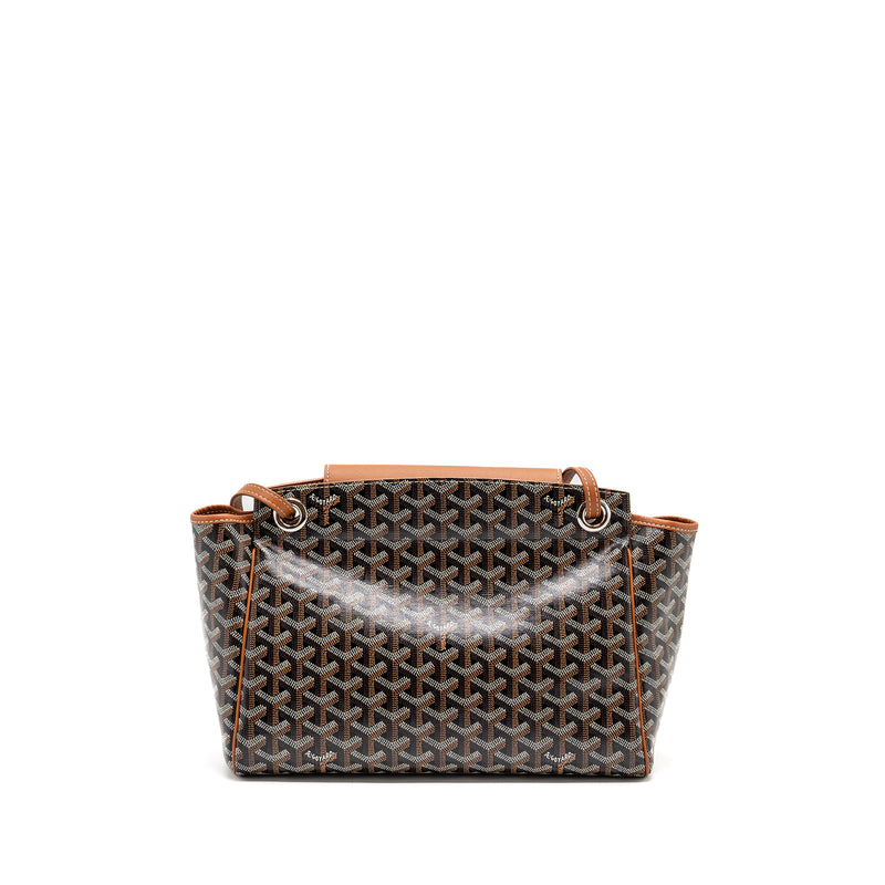 Goyard rouette tote bag goyardline canvas calfskin brown SHW