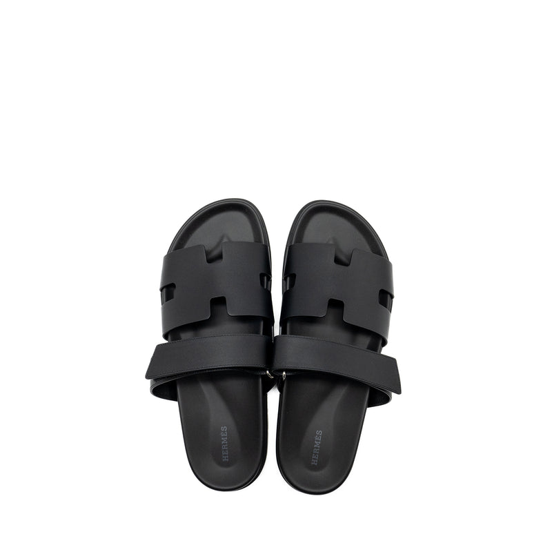 Hermes Size 45 Homme Chypre Sandals Black