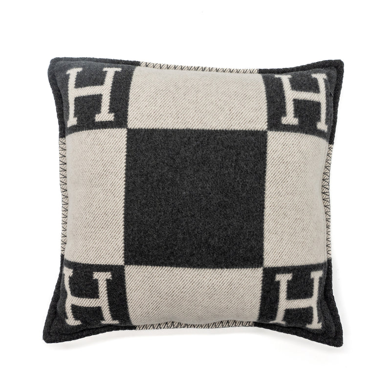 Hermes Avalon Pillow Small Model Ecru/ Gris Fonce