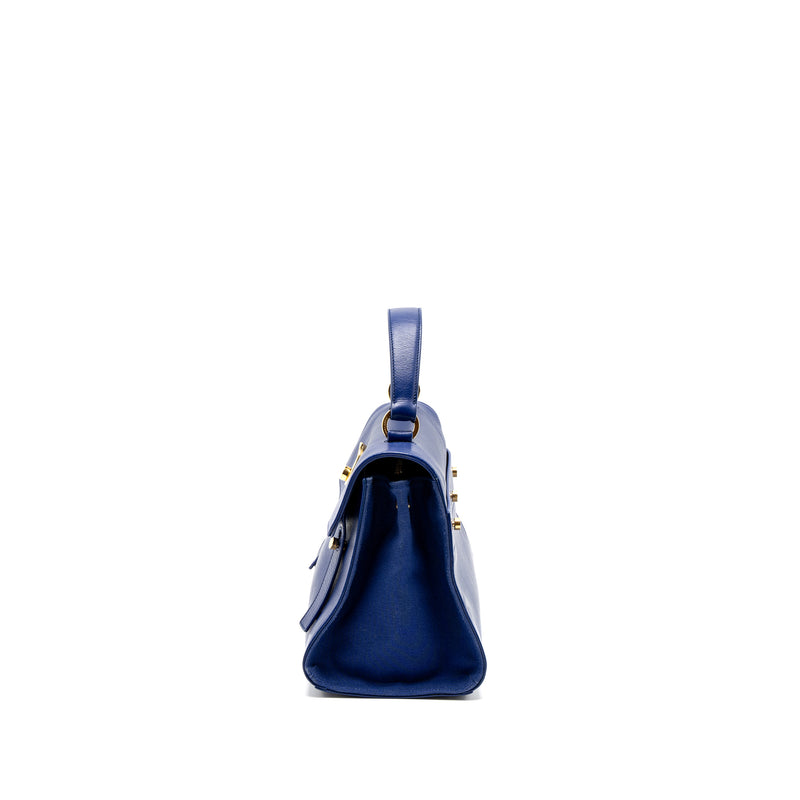Saint Laurent/YSL Muse Two Tote Bag Calfskin Blue GHW