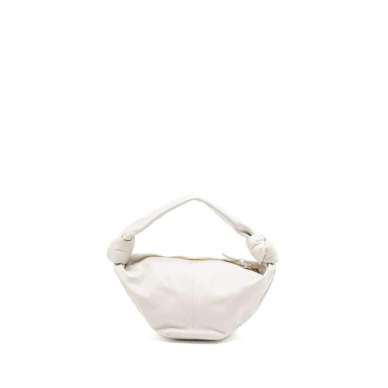 Bottega Veneta Mini Double Knot Bag Calfskin White GHW