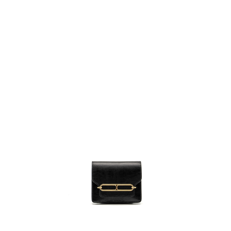 Hermes Roulis Slim Lizard Black GHW stamp U