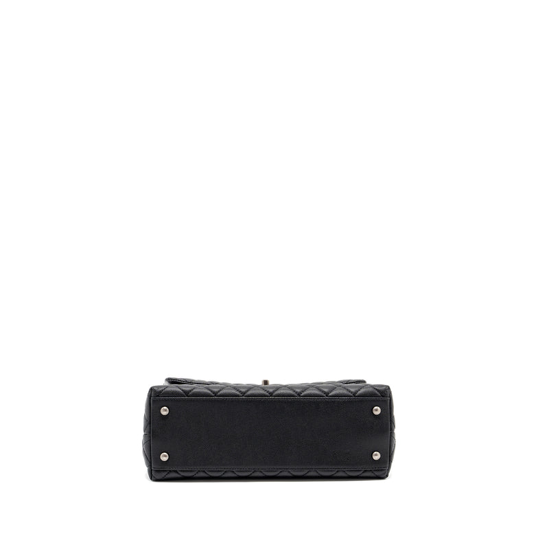 Chanel Medium Coco Handle Caviar / Lizard Handle Black Ruthenium Hardware