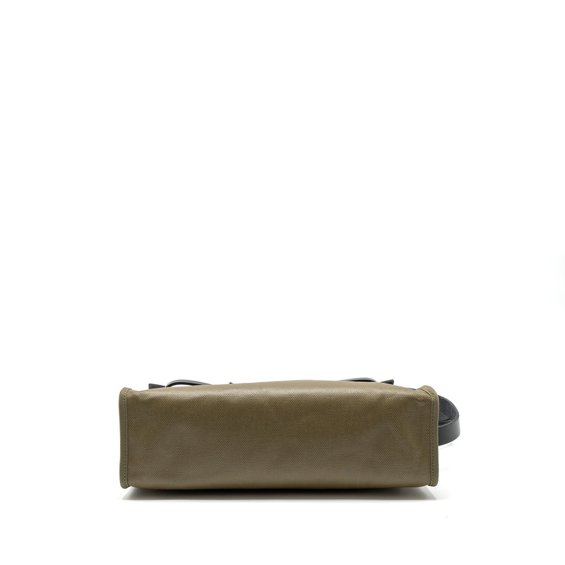 Hermes Herbag 31 Zip Bag Tolie H Berline Canvas/Vache Hunter Lichen/Ecru-Beige/Black GHW Stamp Z