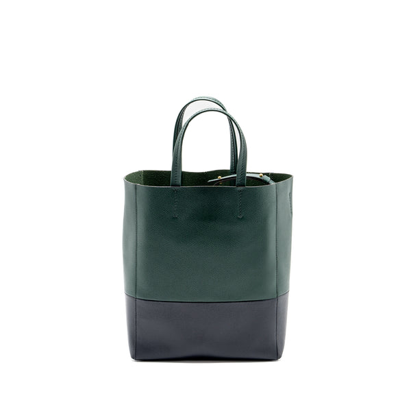 Celine vertical cabas calfskin green / navy GHW