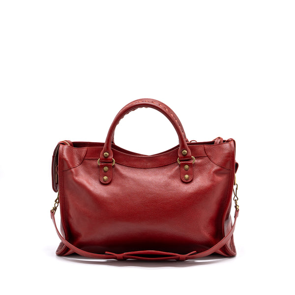Balenciaga city bag leather red LGHW
