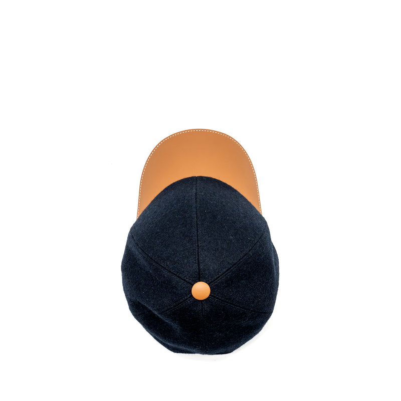 Hermes SIze 59 Casquette Homme Riley Dark Cap Wool Marine