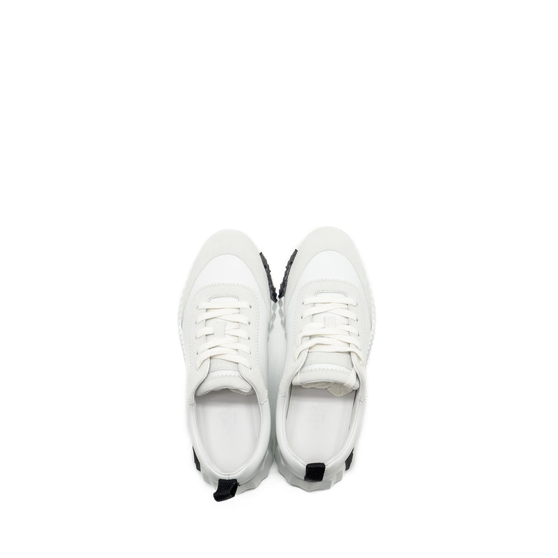Hermes Size 37.5 Bouncing Sneakers Leather White/Black