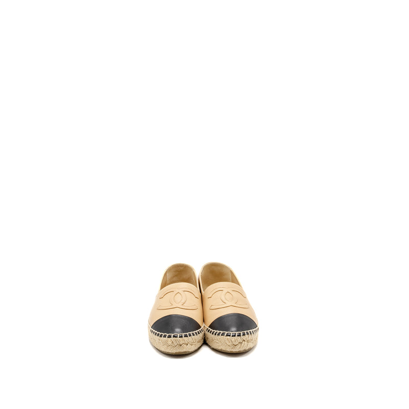 Chanel size 36 Espadrilles Lambskin Beige/Black