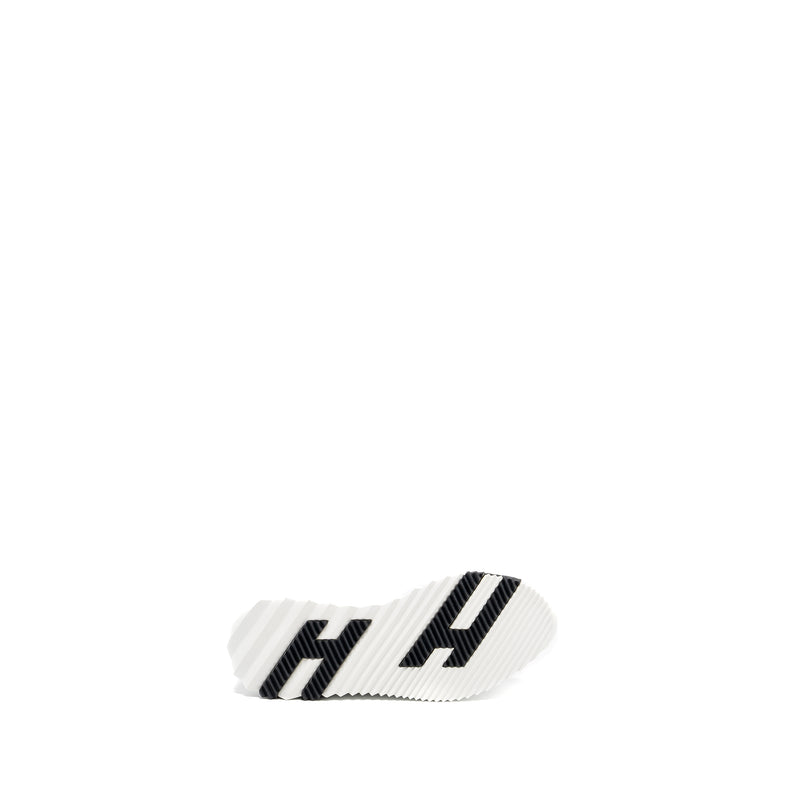 Hermes size 38 femme bouncing sneaker chèvre velours black / white