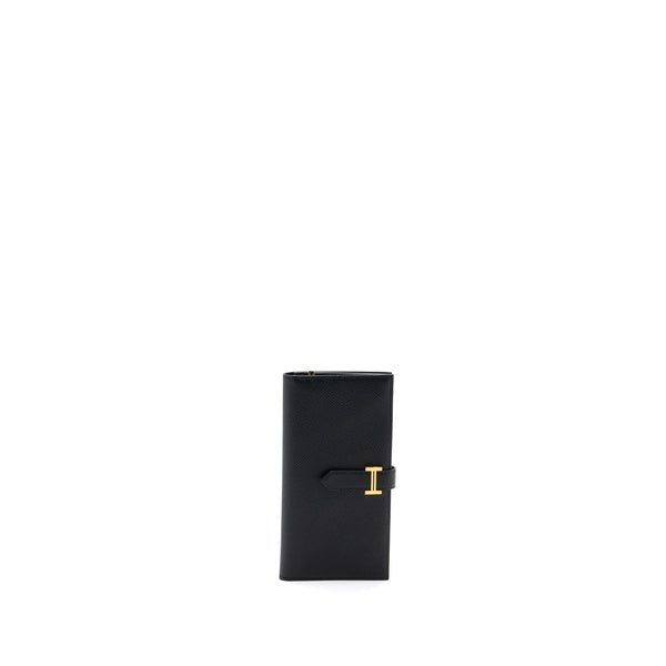 Hermes Bearn Long Wallet Epsom Black GHW Stamp C