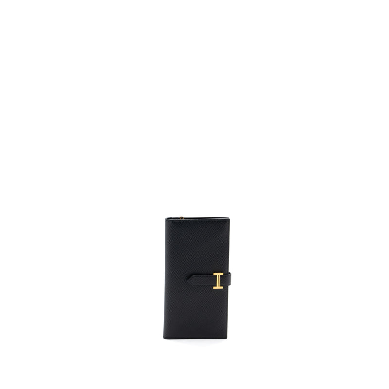 Hermes Bearn Long Wallet Epsom Black GHW Stamp C