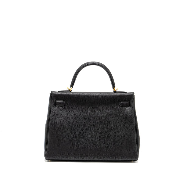 Hermes Kelly 32 Togo Black GHW Stamp C