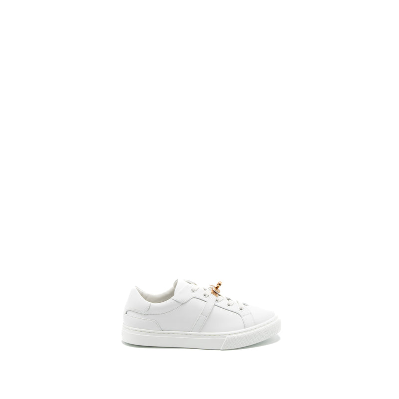 Hermes Size 35 Day Sneakers Calfskin White RGHW