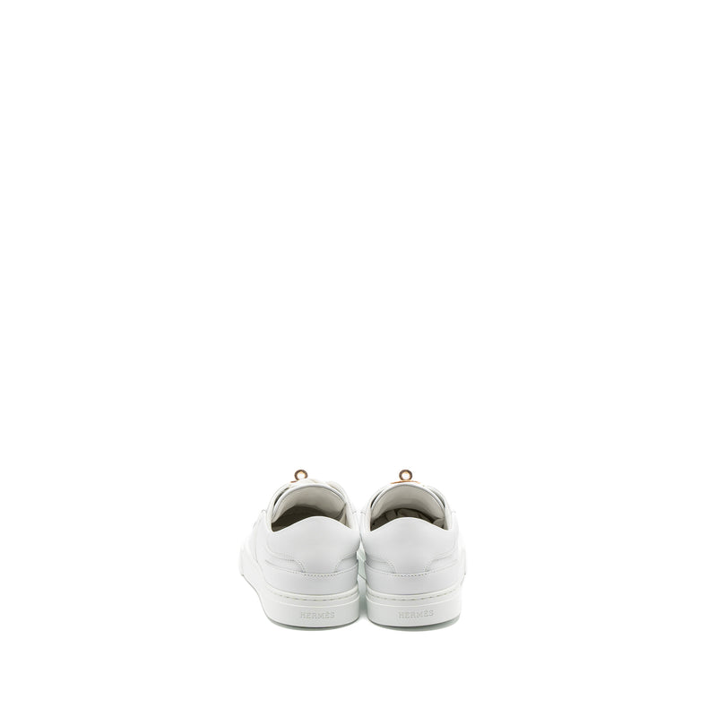 Hermes Size 35 Day Sneakers Calfskin White RGHW