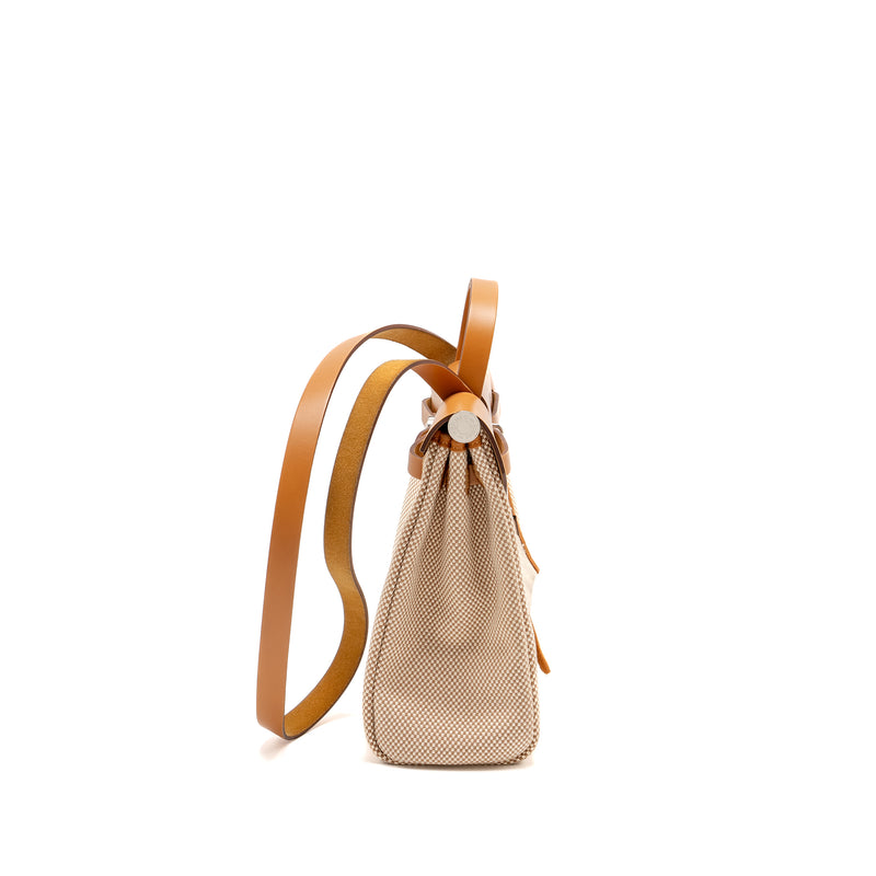 Hermes Herbag 31 Zip Bag Toile Criss Viking/Vache Hunter Leather Ecru-Beige-Nature/Nature SHW Stamp Y