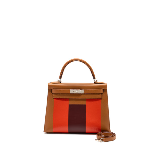 Hermes kelly 28 Letter H limited epsom / sombrero/ mysore gold/ Capucine / rouge H SHW stamp C