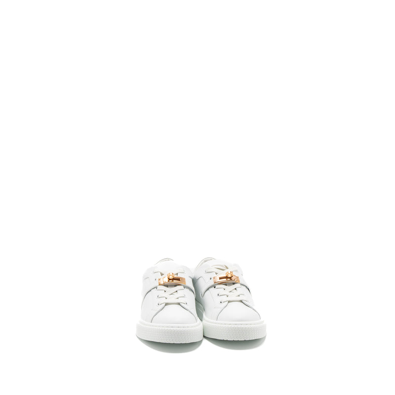 Hermes Size 35 Day Sneakers Calfskin White RGHW