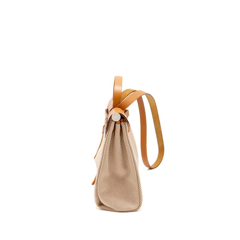 Hermes Herbag 31 Zip Bag Toile Criss Viking/Vache Hunter Leather Ecru-Beige-Nature/Nature SHW Stamp Y