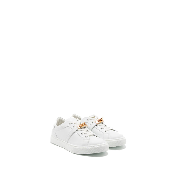 Hermes Size 35 Day Sneakers Calfskin White RGHW