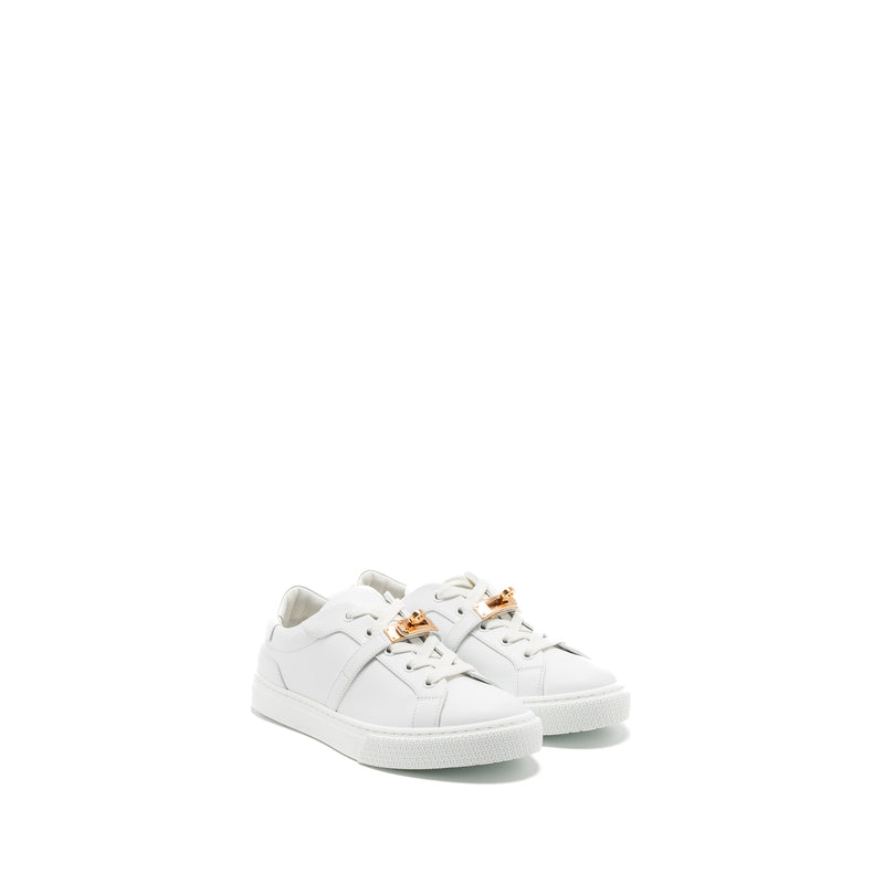 Hermes Size 35 Day Sneakers Calfskin White RGHW