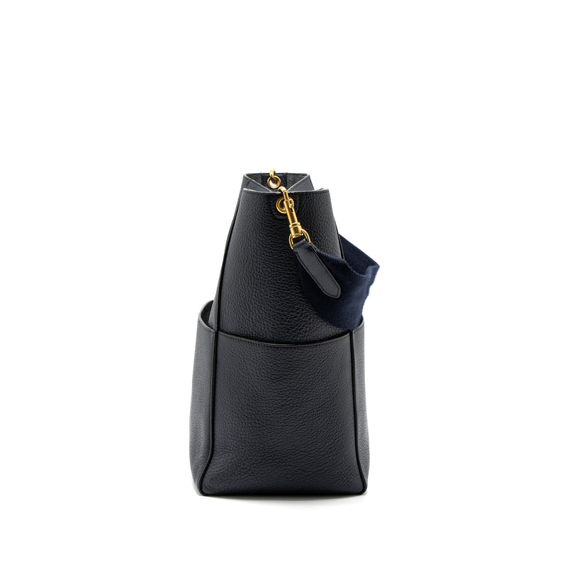 Celine Sangle Bucket Bag Calfskin Navy GHW