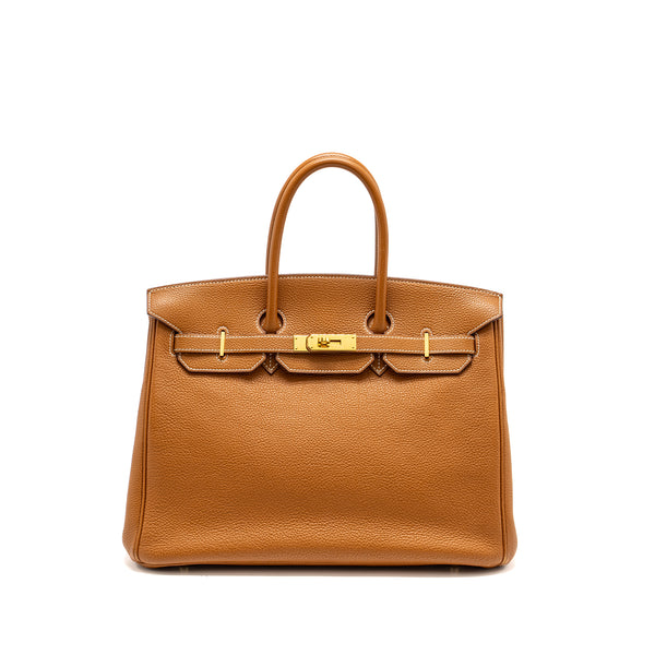 Hermes Birkin 35 Togo Gold GHW Stamp Square I