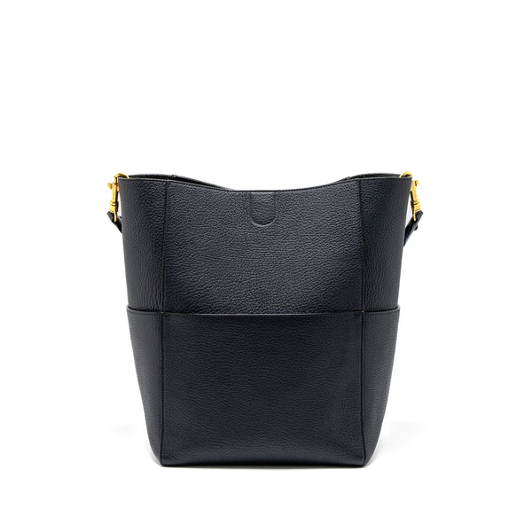 Celine Sangle Bucket Bag Calfskin Navy GHW