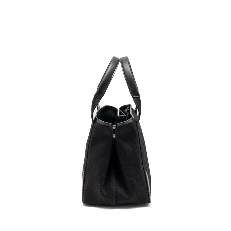 Balenciaga Cabas Logo Tote Bag Canvas/ Calfskin Black SHW