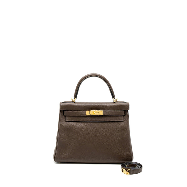 Hermes Kelly 28 Togo C4 Ecorce GHW Stamp Square R