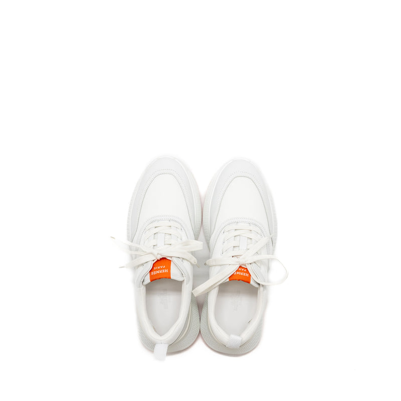 Hermes Size 39 Giga Sneakers blanc / orange