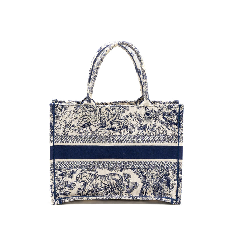 Dior Medium Book Tote Blue Toile de Jouy Embroidery