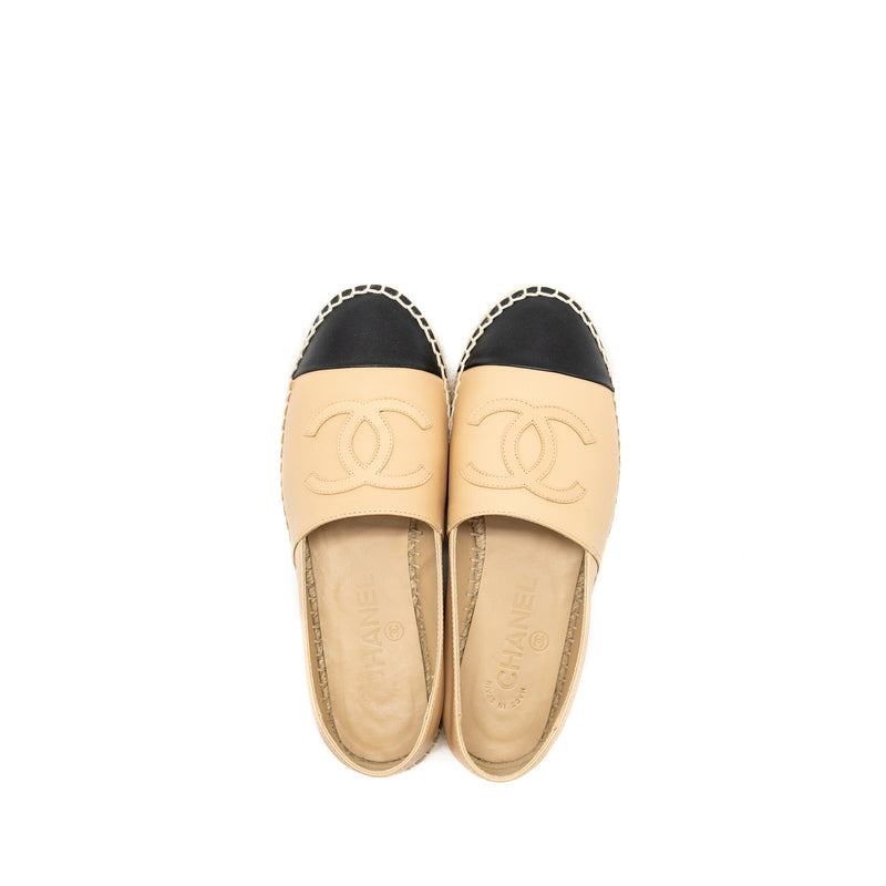 Chanel size 36 Espadrilles Lambskin Beige/Black