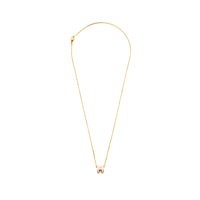 Hermes mini pop H pendant rose dragee GHW