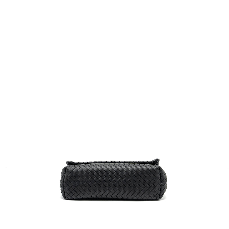 Bottega Veneta Single Chain Flap Bag Leather Black with Black Hardware