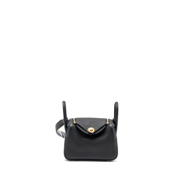 Hermes mini Lindy clemence black GHW Stamp B