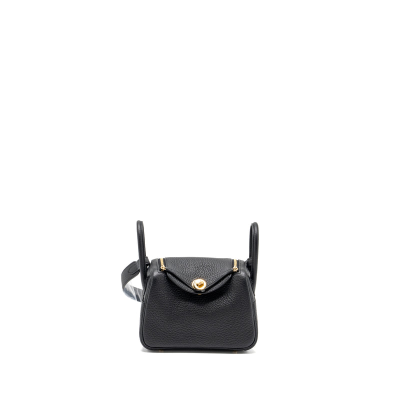 Hermes mini Lindy clemence black GHW Stamp B
